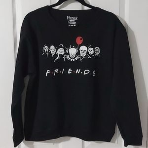 Custom horror screen printed sweatshirt